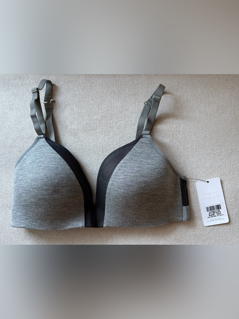 Lively Gray Wireless T-Shirt Bra - Sz 32D